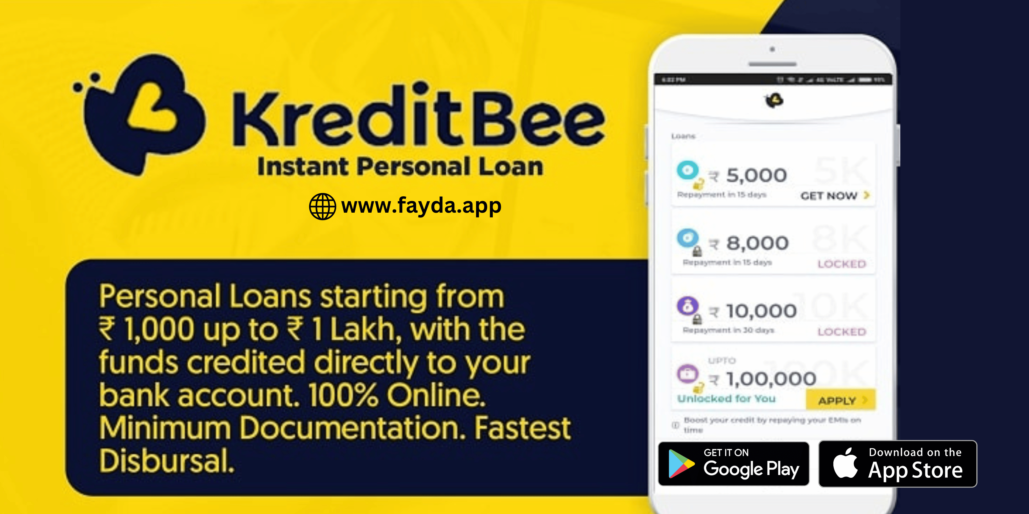 How can I take loan from KreditBee?