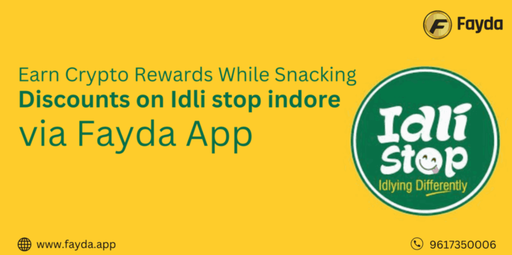 Earn Crypto Rewards While Snacking: Discounts on Idli stop indore via Fayda App